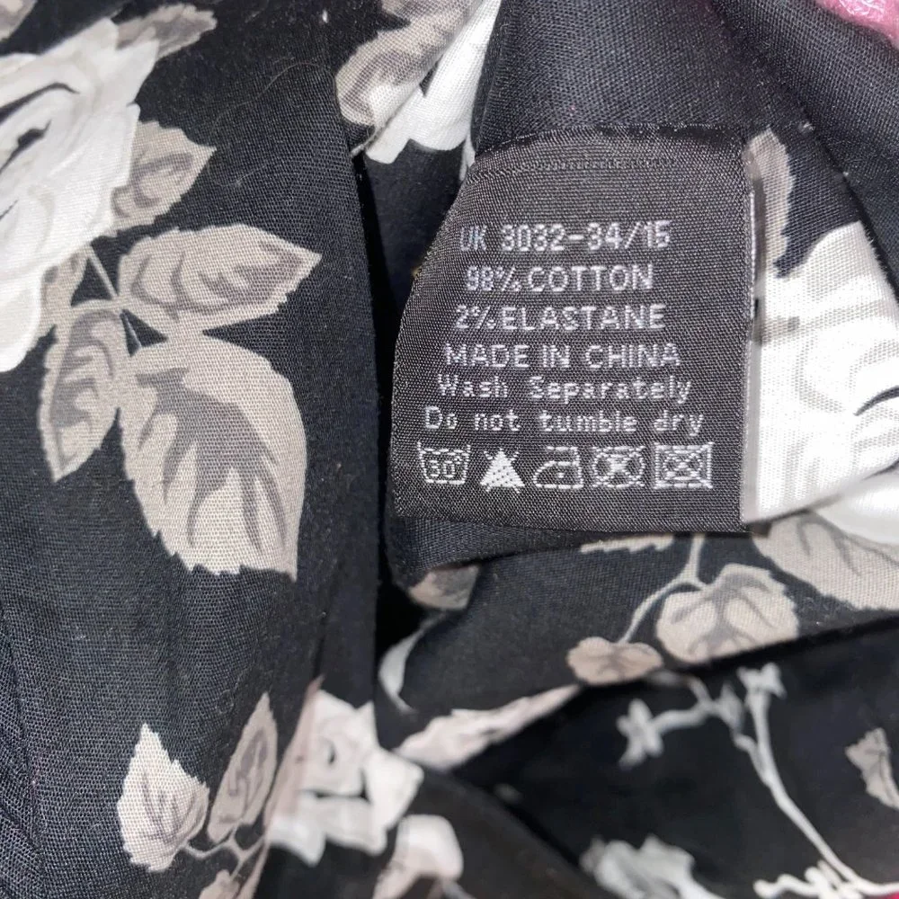 Hell Bunny Vixen Rose Natalie Dress Gothic Floral Dark Black Size Small Womens - Picture 3 of 5